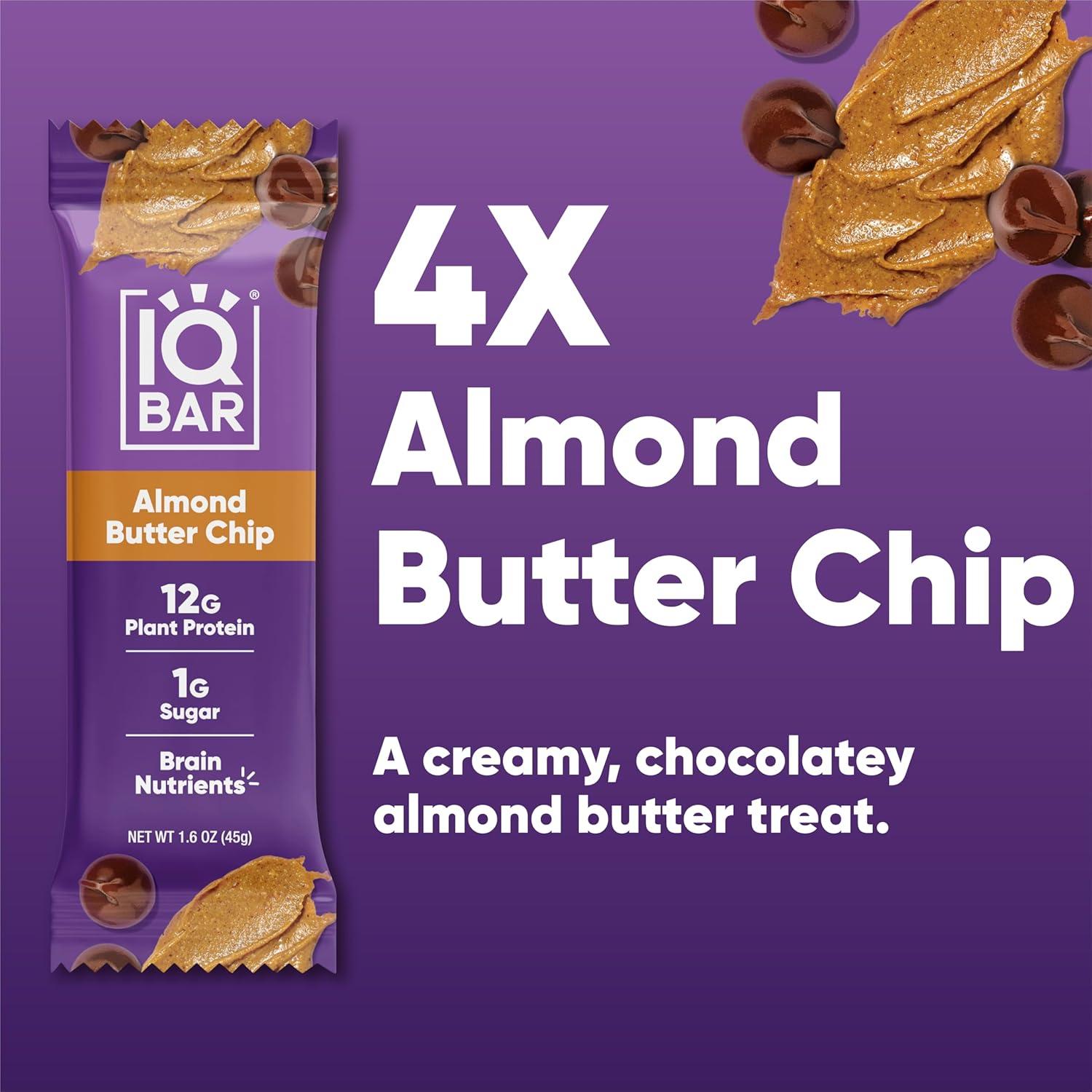 image:imageIQBAR Brain and Body Protein Bars Chocolate Sea Salt Keto Bars 4 Count Energy Bars Vegan SnackAlmond Butter