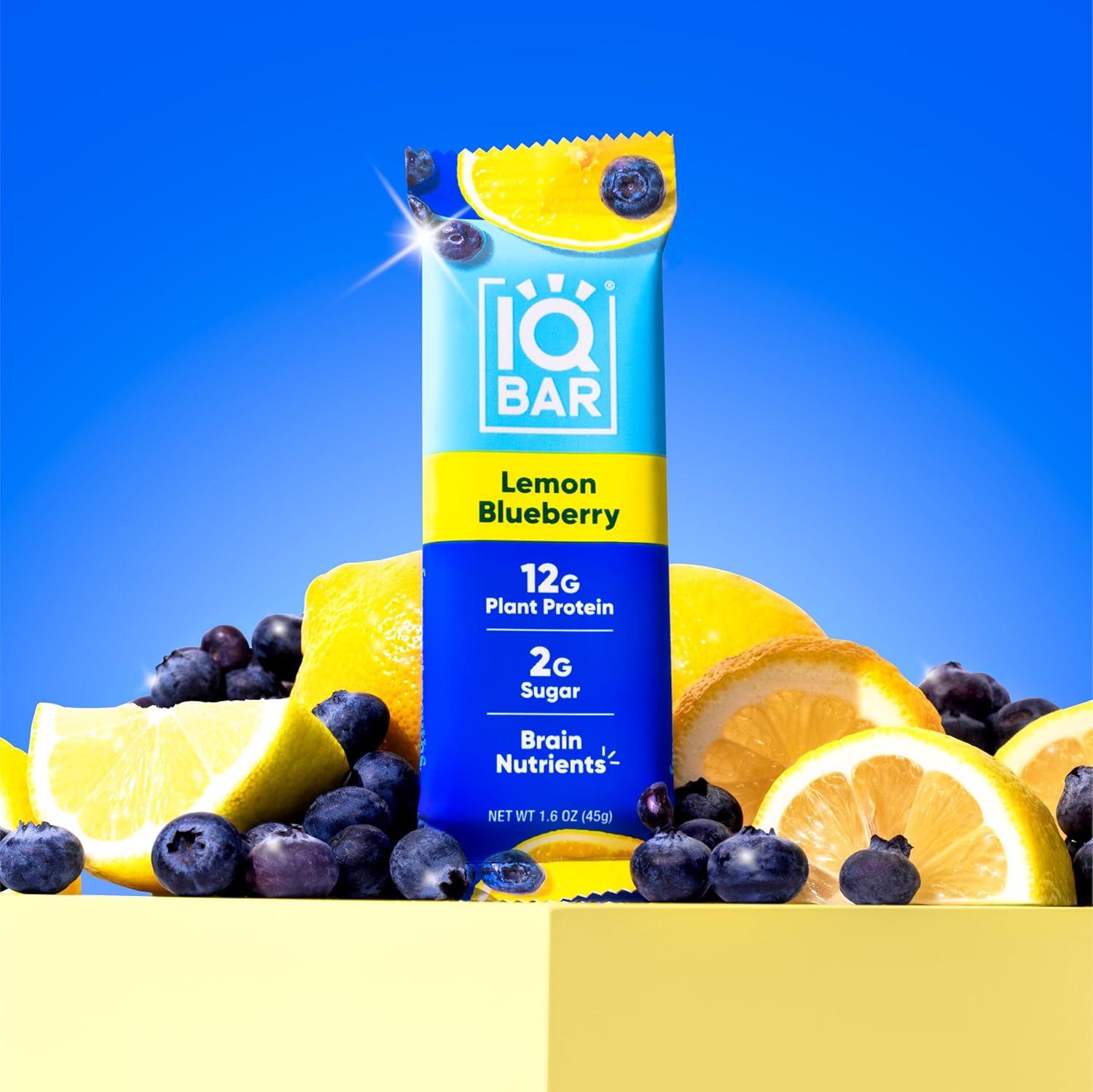 image:imageIQBAR Brain and Body Protein Bars Chocolate Sea Salt Keto Bars 4 Count Energy Bars Vegan SnackLemon Blueberry