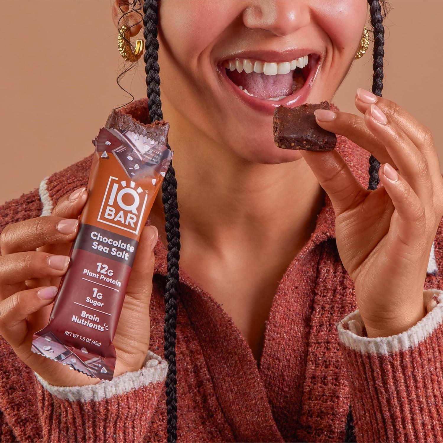 image:imageIQBAR Chocolate Sea Salt Keto Bars Vegan Low Sugar 16 Ounces Pack Of 1212 Count Pack of 1
