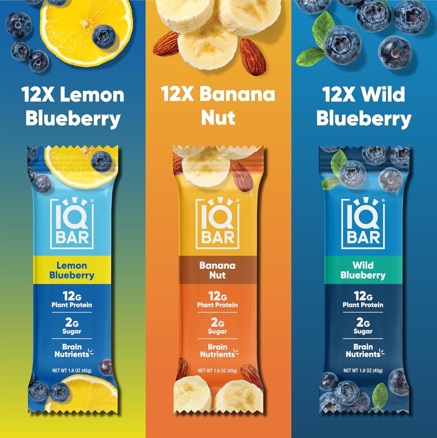 image:imageIQBAR Clean Plant Protein Bars Chocolate Mint Chip 12 Count Keto Vegan High Fiber Gluten and Dairy Free Low Sugar Snack Brain and Body Nutrients for Focus Energy Meal ReplacementFruit Lovers Variety