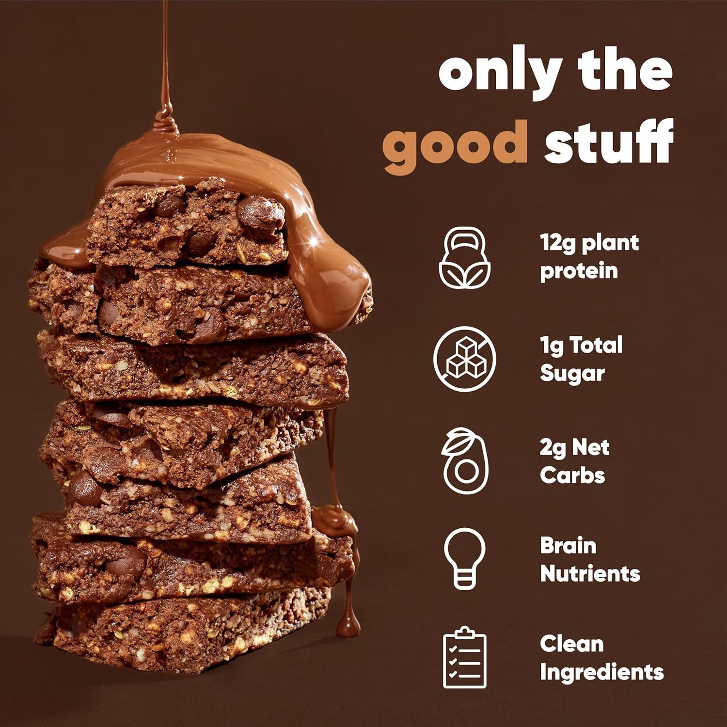 image:imageIQBAR Clean Plant Protein Bars Chocolate Mint Chip 12 Count Keto Vegan High Fiber Gluten and Dairy Free Low Sugar Snack Brain and Body Nutrients for Focus Energy Meal ReplacementChocolate Sea Salt