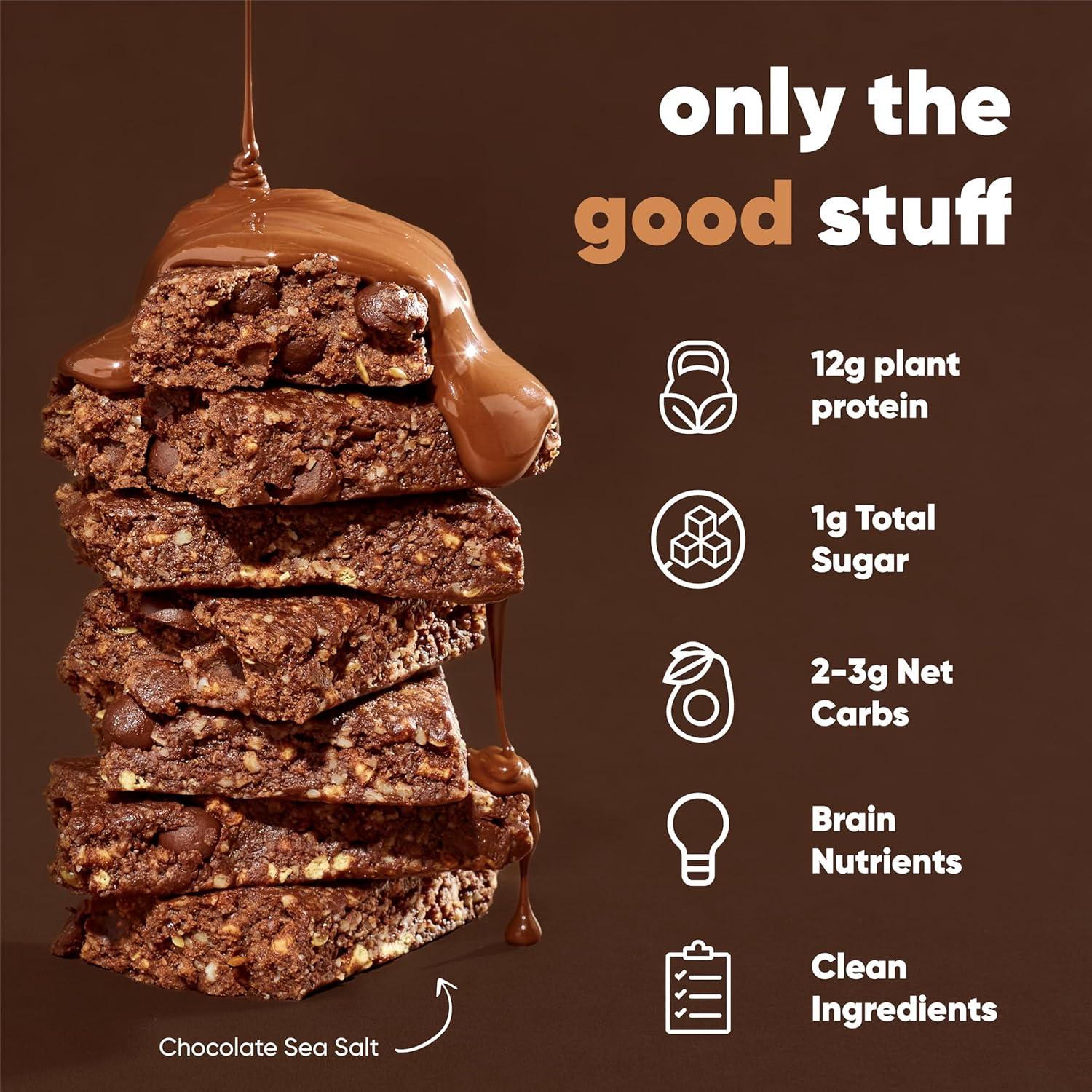 image:imageIQBAR Clean Plant Protein Bars Chocolate Mint Chip 12 Count Keto Vegan High Fiber Gluten and Dairy Free Low Sugar Snack Brain and Body Nutrients for Focus Energy Meal ReplacementChocolate Lovers Variety