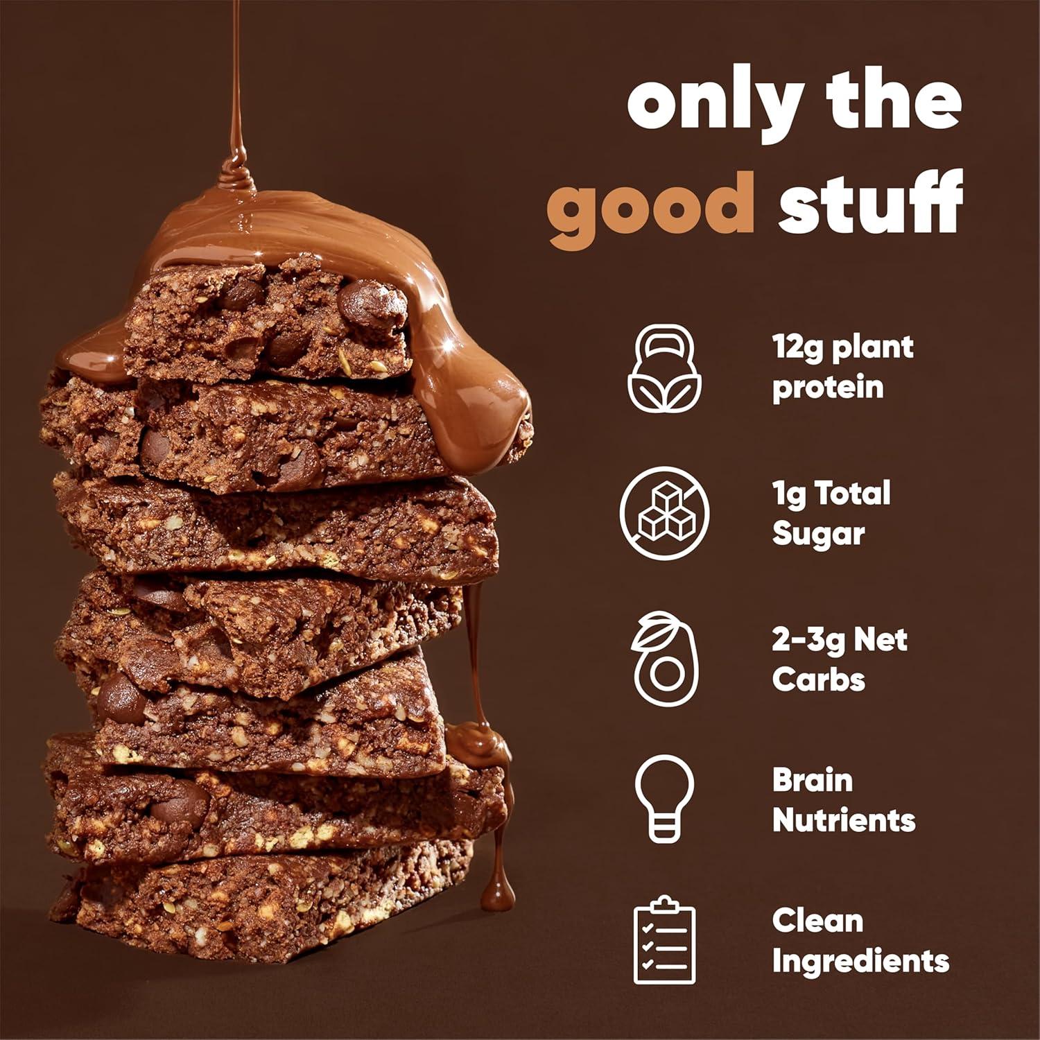 image:imageIQBAR Clean Plant Protein Bars Chocolate Mint Chip 12 Count Keto Vegan High Fiber Gluten and Dairy Free Low Sugar Snack Brain and Body Nutrients for Focus Energy Meal ReplacementSampler
