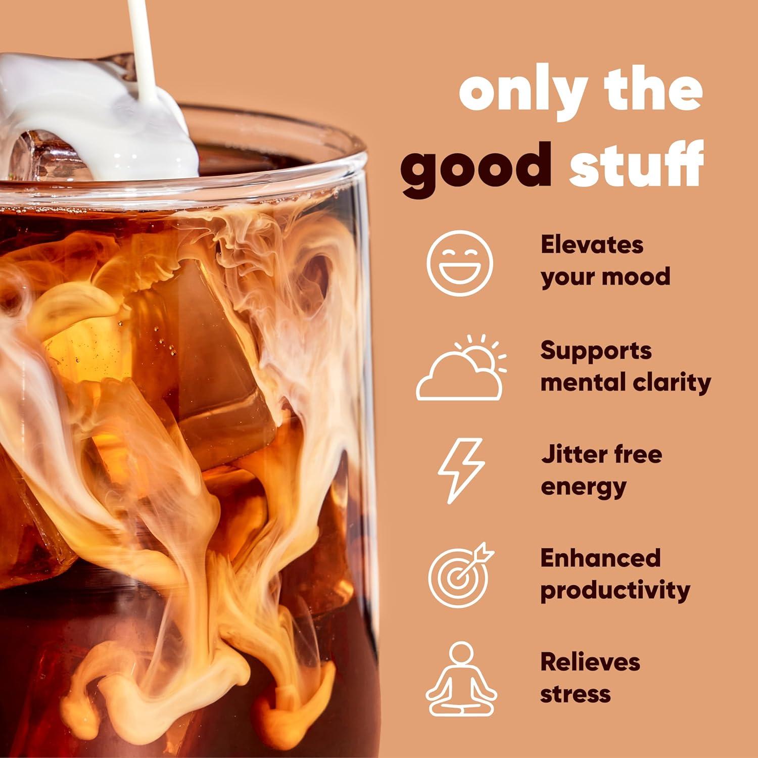 image:imageIQJOE Mushroom Coffee Packets Vanilla Spice 40 Stick Packs Lions Mane Magnesium LThreonate Adaptogens Instant Coffee for JitterFree Focus Clarity amp Energy Keto Vegan Zero SugarBlack