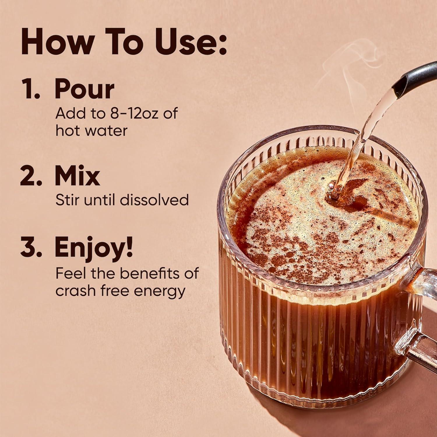 image:imageIQJOE Mushroom Coffee Packets Vanilla Spice 40 Stick Packs Lions Mane Magnesium LThreonate Adaptogens Instant Coffee for JitterFree Focus Clarity amp Energy Keto Vegan Zero SugarBlack