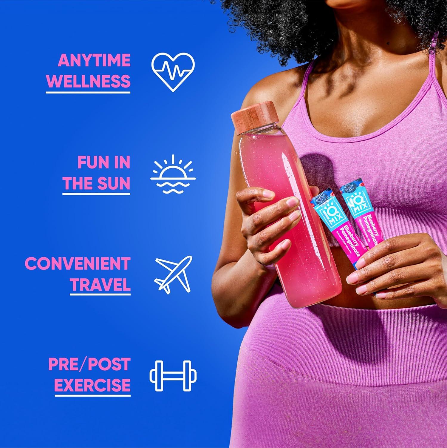 image:imageIQMIX Hydration Electrolyte Powder 4in1 Formula for Hydration Mental Clarity Mood and Recovery SugarFree Drink Mix Keto Magnesium LThreonate Lions Mane 40 Count Pia ColadaBlueberry Pomegranate