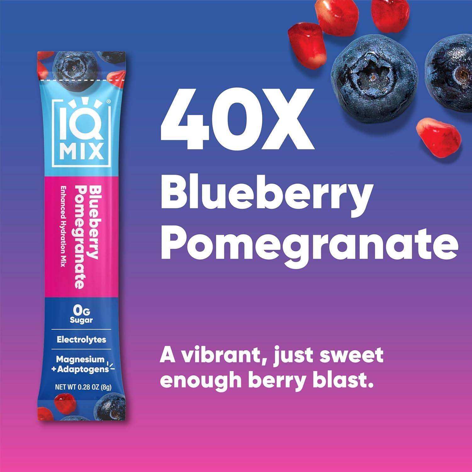 image:imageIQMIX Hydration Electrolyte Powder 4in1 Formula for Hydration Mental Clarity Mood and Recovery SugarFree Drink Mix Keto Magnesium LThreonate Lions Mane 40 Count Pia ColadaBlueberry Pomegranate
