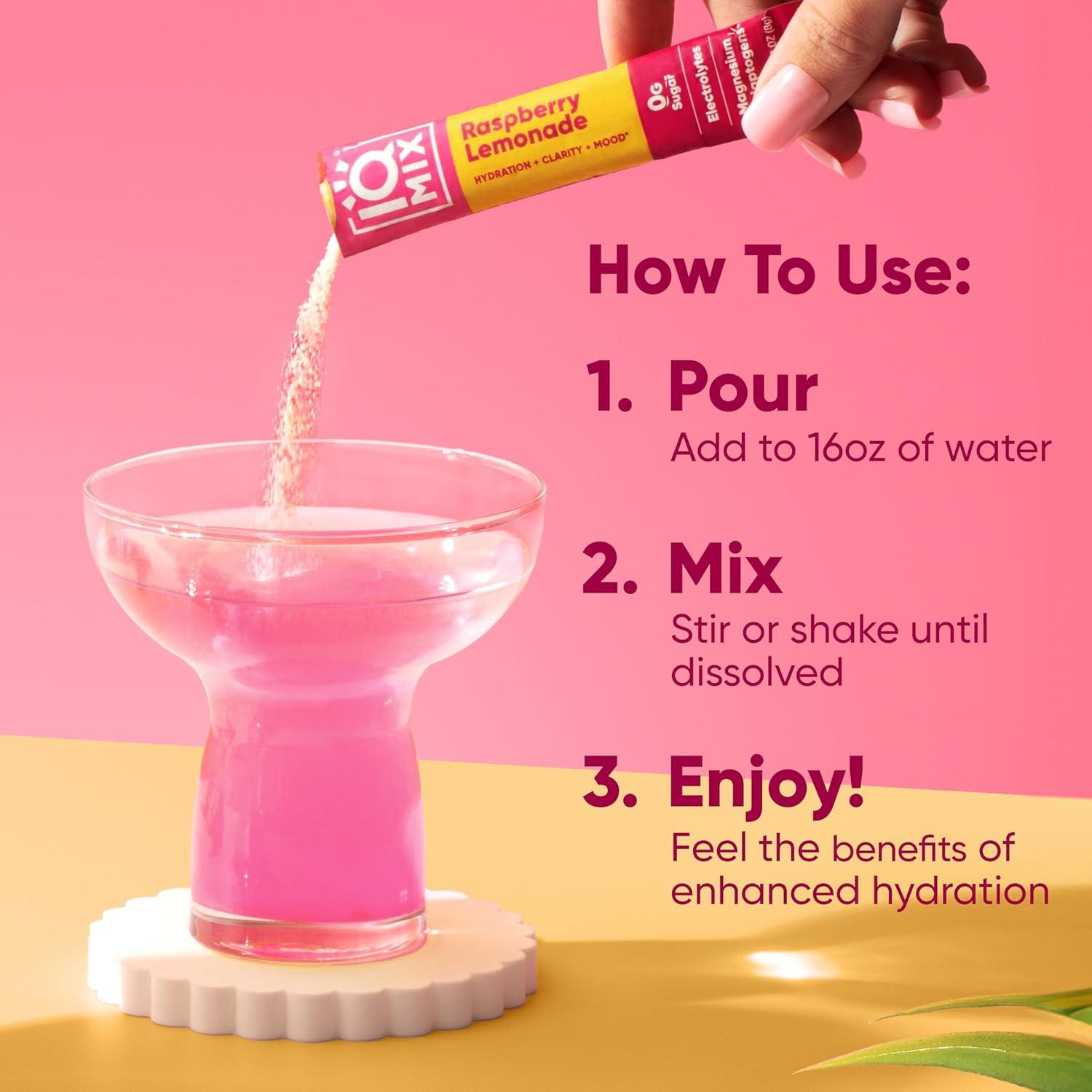 image:imageIQMIX Hydration Electrolyte Powder 4in1 Formula for Hydration Mental Clarity Mood and Recovery SugarFree Drink Mix Keto Magnesium LThreonate Lions Mane 40 Count Pia ColadaRaspberry Lemonade