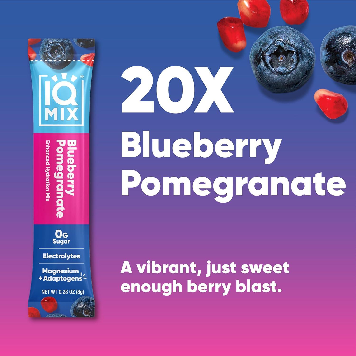 image:imageIQMIX Hydration Electrolyte Powder 4in1 Formula for Hydration Mental Clarity Mood and Recovery SugarFree Drink Mix Keto Magnesium LThreonate Lions Mane 40 Count Pia ColadaBlueberry Pomegranate