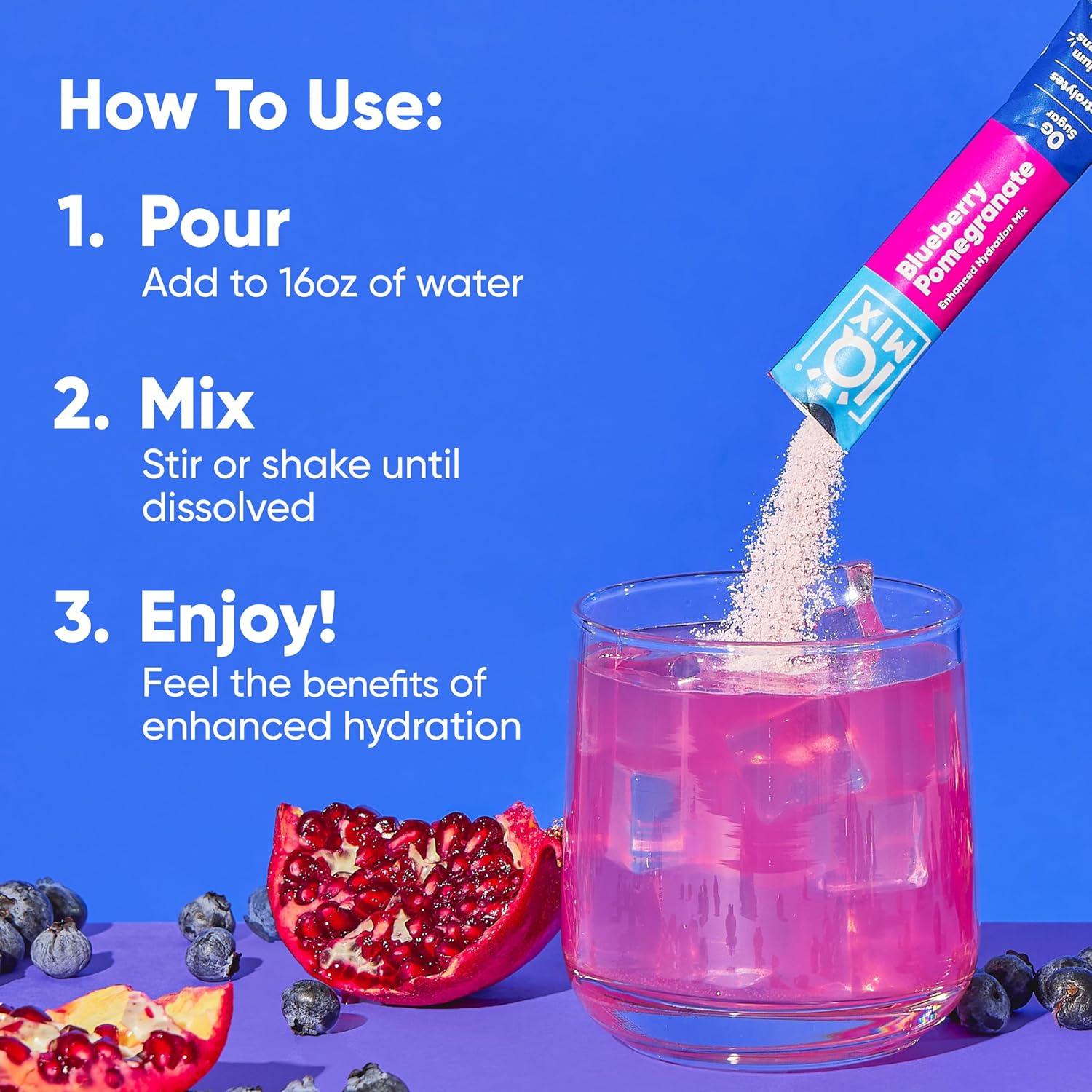 image:imageIQMIX Hydration Electrolyte Powder 4in1 Formula for Hydration Mental Clarity Mood and Recovery SugarFree Drink Mix Keto Magnesium LThreonate Lions Mane 40 Count Pia ColadaBlueberry Pomegranate