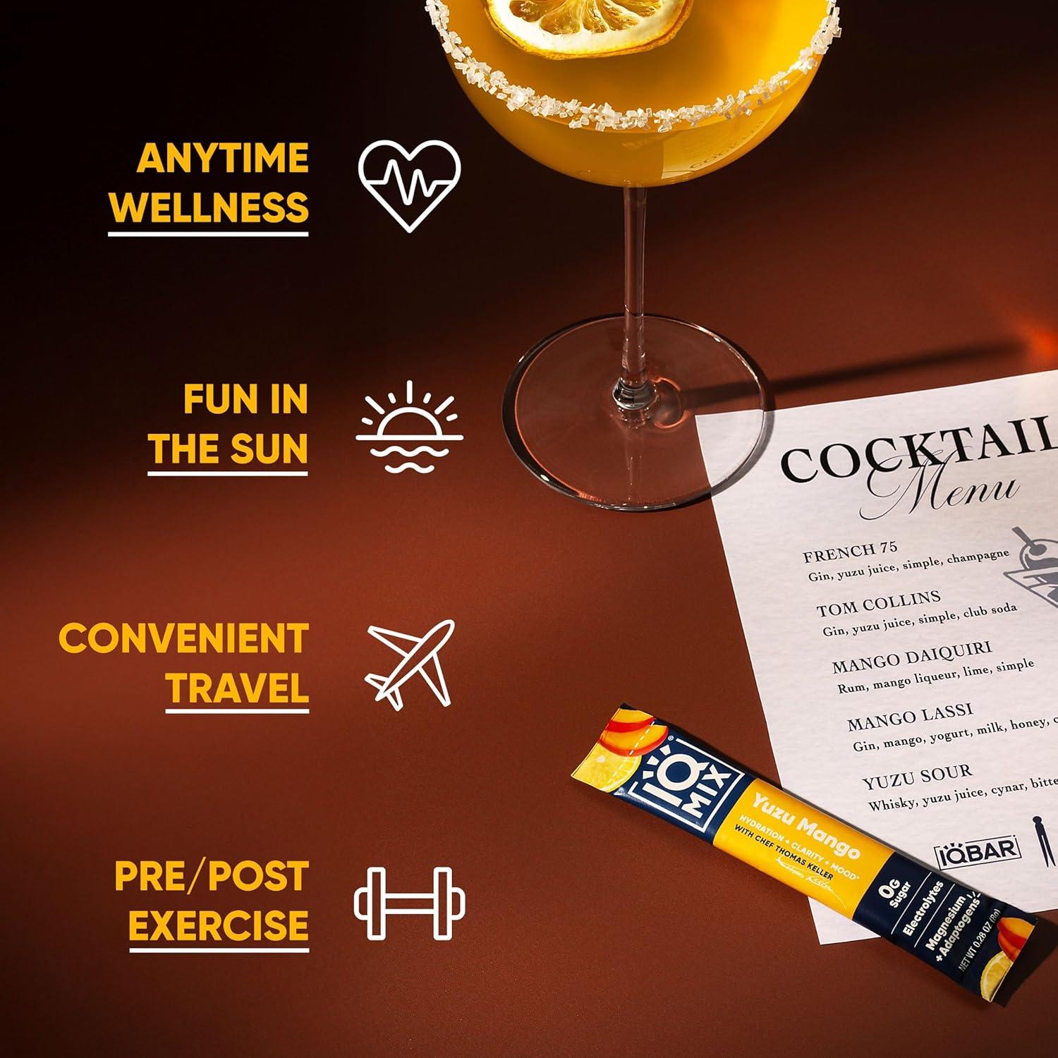 image:imageIQMIX Hydration Electrolyte Powder 4in1 Formula for Hydration Mental Clarity Mood and Recovery SugarFree Drink Mix Keto Magnesium LThreonate Lions Mane 40 Count Pia ColadaYuzu Mango