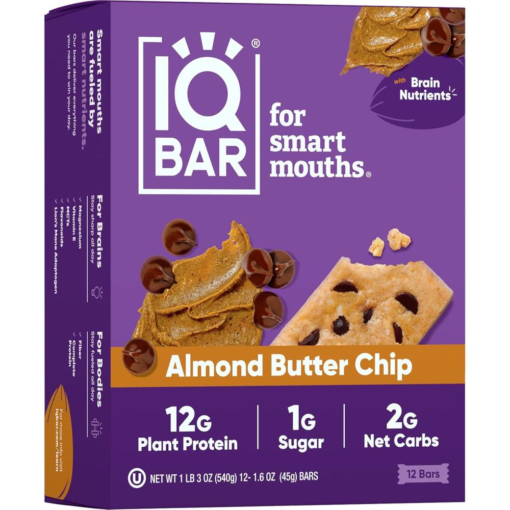 image:imageIQBAR Almond Butter Chip Protein Bar High Fiber Gluten Free 16 Ounces Pack Of 125 x 4 x 6 inches