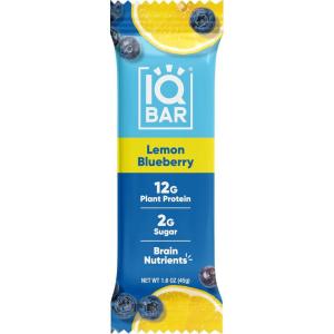 image:imageIQBAR Brain and Body Protein Bars  Chocolate Sea Salt Keto Bars  4 Count Energy Bars  Vegan SnackLemon Blueberry
