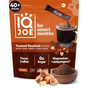 image:imageIQJOE Mushroom Coffee Packets  Vanilla Spice  40 Stick Packs  Lions Mane Magnesium LThreonate Adaptogens  Instant Coffee for JitterFree Focus Clarity amp Energy  Keto Vegan Zero SugarHazelnut