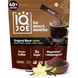 image:imageIQJOE Mushroom Coffee Packets  Vanilla Spice  40 Stick Packs  Lions Mane Magnesium LThreonate Adaptogens  Instant Coffee for JitterFree Focus Clarity amp Energy  Keto Vegan Zero SugarBlack