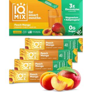 image:imageIQMIX Hydration Electrolyte Powder  4in1 Formula for Hydration Mental Clarity Mood and Recovery  SugarFree Drink Mix Keto Magnesium LThreonate Lions Mane  40 Count Pia ColadaPeach Mango
