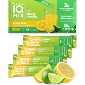 image:imageIQMIX Hydration Electrolyte Powder  4in1 Formula for Hydration Mental Clarity Mood and Recovery  SugarFree Drink Mix Keto Magnesium LThreonate Lions Mane  40 Count Pia ColadaLemon Lime