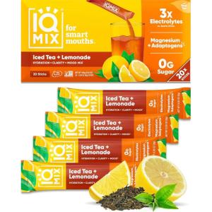 image:imageIQMIX Hydration Electrolyte Powder  4in1 Formula for Hydration Mental Clarity Mood and Recovery  SugarFree Drink Mix Keto Magnesium LThreonate Lions Mane  40 Count Pia ColadaIced Tea Lemonade